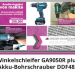 Angebot makita Winkelschleifer GA9050R plus Akku-Bohrschrauber DDF482