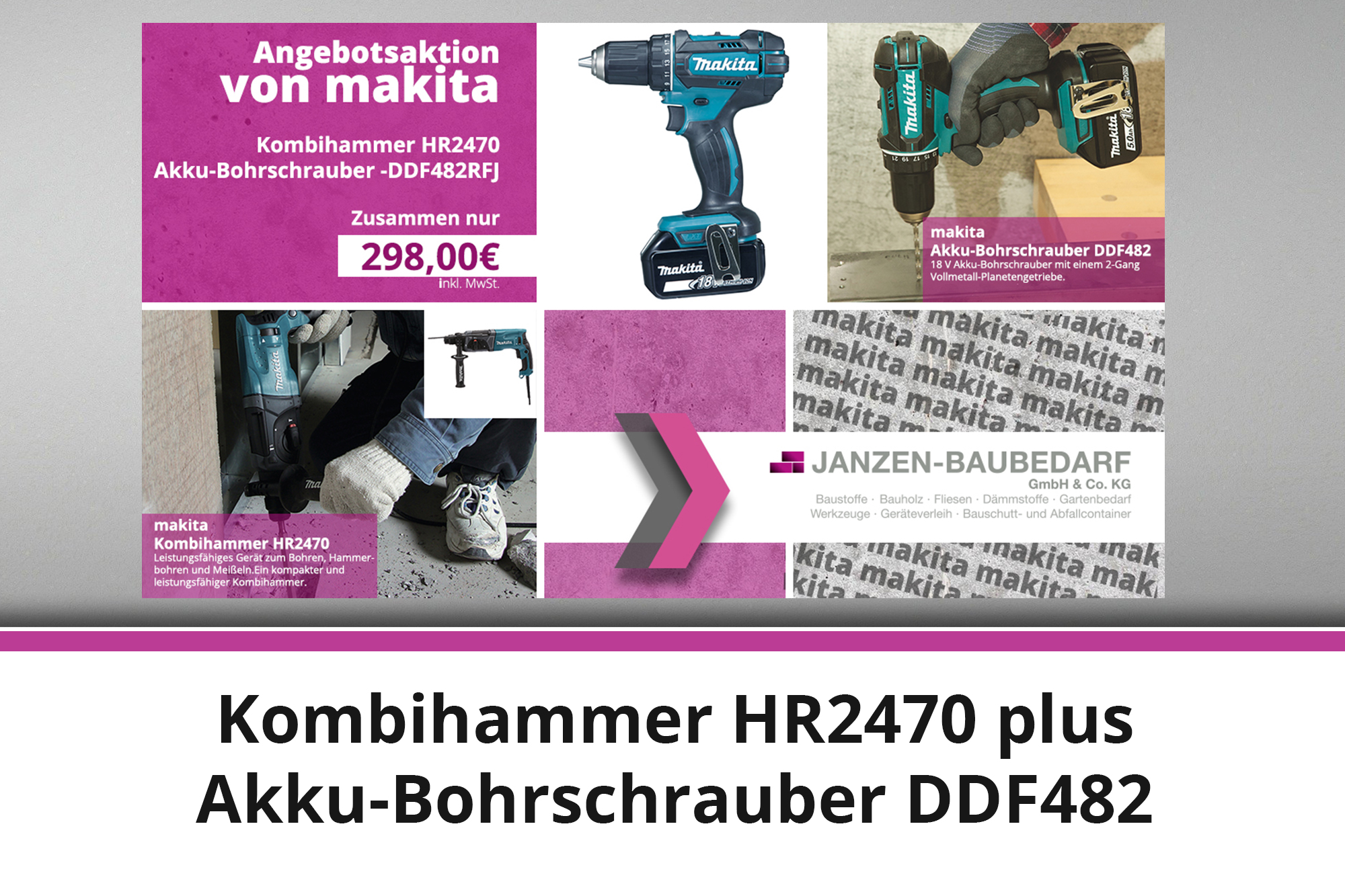 Kombihammer HR2470 plus Akku-Bohrschrauber DDF482