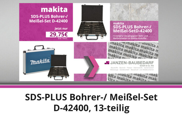 SDS-PLUS Bohrer-/ Meißel-Set D-42400, 13-teilig